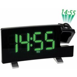 MOINEAU Radio réveil noir à leds avec projection au plafond