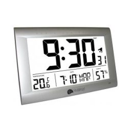LaCrossTechno Horloge à poser digitale radio pilotée entourage gris