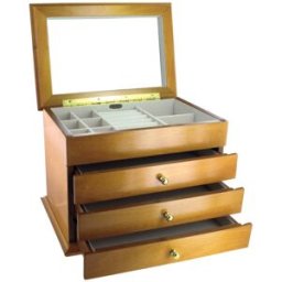 Fantasia Coffret à bijoux en bois clair 3 tiroirs
