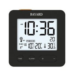 Réveil radio-piloté noir Bayard affichage de la température