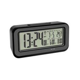 MOINEAU Réveil digital gris radio-piloté double alarme