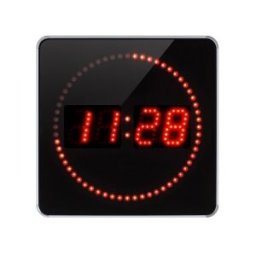 MOINEAU Horloge murale digitale à leds rouges à fixer ou à poser option : Mouvement standard