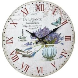 MOINEAU Pendule murale ronde vintage "Lavande