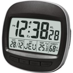Vedette Réveil digital noir sonnerie sur cloche électronique