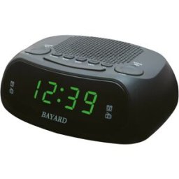 Radio-réveil matin digital noir chiffres verts ou rouges Bayard couleur : Afficheur vert