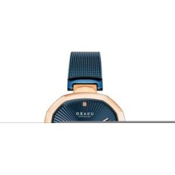 Montre OBAKU Brilliant ronde bleue boitier en acier rose couleur : Noir