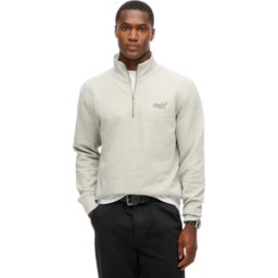 Sweat Superdry Essential Henley Homme Gris L