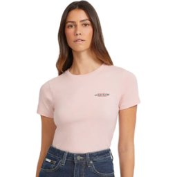 T shirt Guess Slim print Femme Rose S