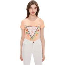 T shirt Guess flowers Femme Rose S