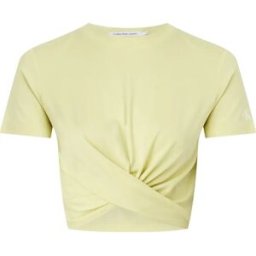 T shirt Calvin Klein Twisted cropped Femme Jaune M