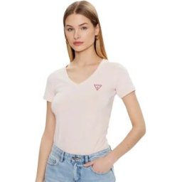 T shirt Guess Logo triangle original Femme Rose XS