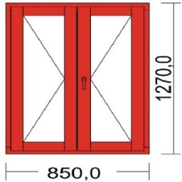 Le Roi de la Fenêtre Fenêtre Bois Largeur 85 x Hauteur 127 cm 2 vantaux ouvrant à la française