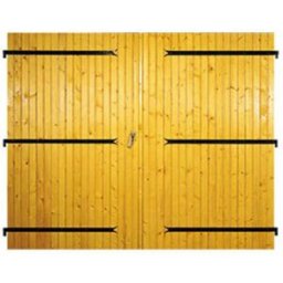 Le Roi de la Fenêtre Porte de garage Bois à 2 vantaux avec pose