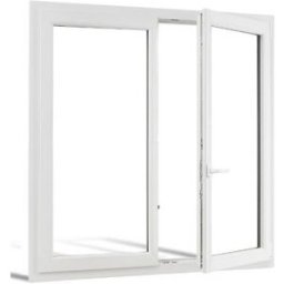 Le Roi de la Fenêtre Fenêtre PVC 1 vantail ouverture à la française avec un latéral fixe