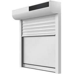 Le Roi de la Fenêtre Volet Roulant Rénovation avec Moustiquaire Lames ALU 39 mm Motorisation Solaire Radio avec télécommande avec pose