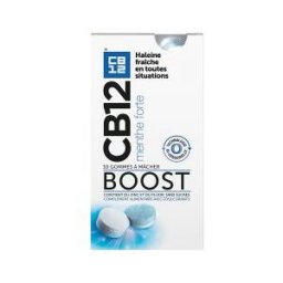 Cb12 Chewing Gum Boost - Chewing-Gums Menthe Forte - Sans Sucre Avec Édulcorants - Haleine Fraîche Instantanée - Zinc Anti-Mauvaise Haleine - 10 Gommes - Boîte 10 gommes à mâcher