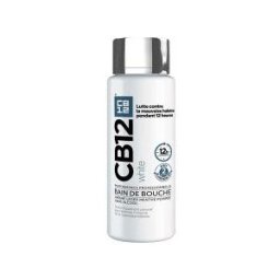Cb12 Bain de Bouche White – Sans Alcool - Aide à Blanchir Les Dents - Protection Scientifiquement Prouvée Contre la Mauvaise Haleine Pendant 16 Heures – Combat la Cause de la Mauvaise Haleine – Fraîcheur Longue Durée – Menthe Douce - 250 ml - Flacon 250 m