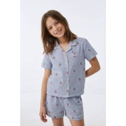 MONOPRIX Pyjama chemise short rayé en coton BIO GOTS 8 ans