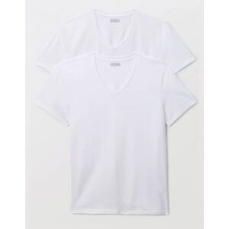 MONOPRIX Lot de 2 t-shirts col V en coton BIO GOTS L