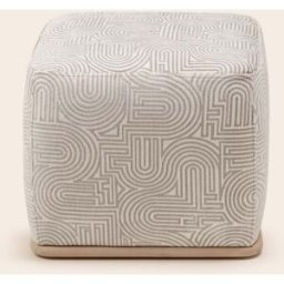MADURA Pouf Arnel Klark blanc et naturel - BEIGE 50x50xH43 cm