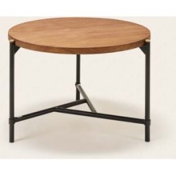 MADURA table basse Thimea Teck recyclé et noir - MARRON 62x62xH40 cm