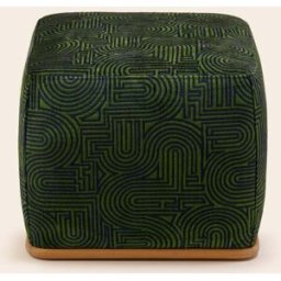 MADURA Pouf Arnel Klark bleu nuit et vert olive - VERT 50x50xH43 cm