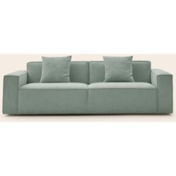 MADURA Canapé 2,5 Places Dyonis Profilo côtelé Vert de gris - VERT 220x93xH67 cm
