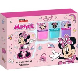 Disney Minnie Nail Set kit de vernis à ongles pour enfant 3y+ Pink, Blue, Purple 3x4.5 ml