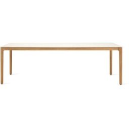 Table à manger d'extérieur rectangulaire en teck et céramique blanc 300x100cm Elko - Vincent Sheppard