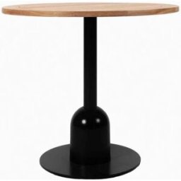 Table de bar ronde en acier noir et plateau en teck 80x45x75cm Spera - Vincent Sheppard