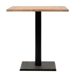 Table de bar carrée en acier noir et plateau en teck 80x45x75cm Quadro - Vincent Sheppard