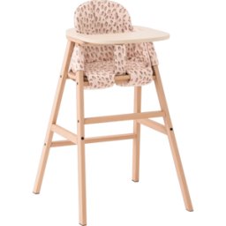 Chaise évolutive avec plateau en hêtre et coussin en coton bio latte Growing Green - Nobodinoz