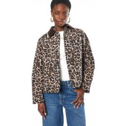 Veste léopard avec col en velours côtelé My Jewellery Marron/Noir femme