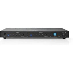 Nedis Commutateur Matriciel Hdmi 4x2 4xhdmi Entrée Vers 2xhdmi//2xtoslink Sortie 4k Télécommande Métal 2x3.5 Mm 60hz Anthracite One Size unisex