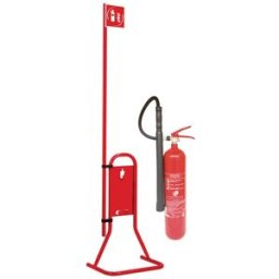Kit Extincteur Poudre ABC avec support totem et signalétique drapeau