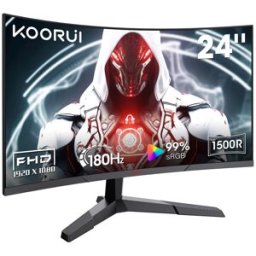 KOORUI 24E6CA Écran PC Gamer Incurvé 23,6" VA FHD 180Hz Rouge/Noir