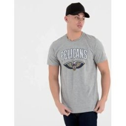 New Era T-shirt à Manches Courtes Nba Regular New Orleans Pelicans Grey Med L Homme