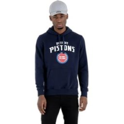 New Era Sweat à Capuche Nba Regular Detroit Pistons Dk Blue L Homme