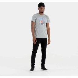 New Era T-shirt à Manches Courtes Nba Regular Oklahoma City Thunder Grey Med XL Homme