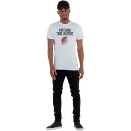 New Era T-shirt à Manches Courtes Nba Regular Portland Trail Blazers White L Homme