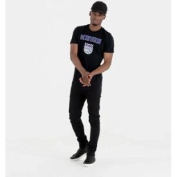 New Era T-shirt à Manches Courtes Nba Regular Sacramento Kings Black XS Homme