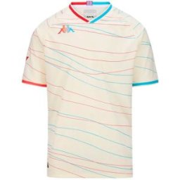 Kappa T-shirt à Manches Courtes Loin Real Valladolid Cf Kombat 24/25 White Antique / Red / Blue Light / Sponsor XL Homme
