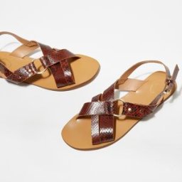 Apologie - Sandales en Cuir Tess imprimé python marron 36