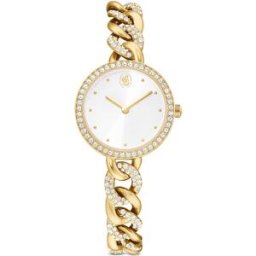 Swarovski Montre Cocktail round, Taille ronde, Bracelet en métal, Ton doré, Finition ton doré OS