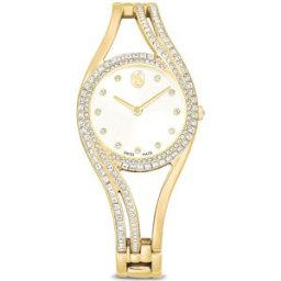 Swarovski Montre Hyperbola bangle, Fabriqué en Suisse, Bracelet en métal, Ton doré, Finition ton doré OS