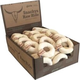 Gloria Snackys Donut à Mâcher En Peau Brute Pour Chiens 8-9cm 40 Unités One Size