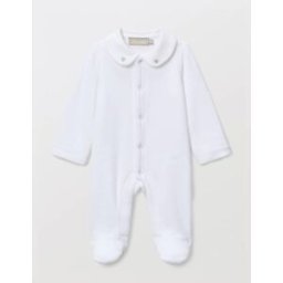 BOUT'CHOU Dors-bien uni à col brodé en velours en coton BIO GOTS 3 mois