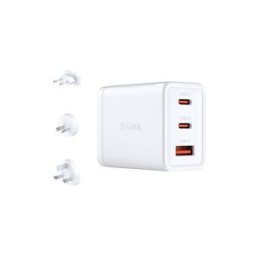 D-Link DCP-651 adaptateur secteur - GaN - 2 x USB-C, USB type A - 65 watt