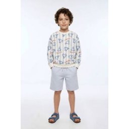 MONOPRIX Bermuda élastiqué en molleton uni en coton BIO GOTS 10 ans