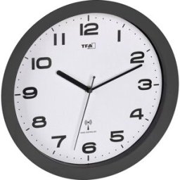 Horloge murale TFA Dostmann 60.3554.10 radiopiloté(e) 50 mm x 320 mm anthracite mécanisme dhorloge silencieux